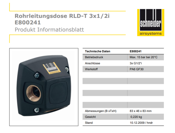 Schneider Rohrleitungsdose RLD-T 3x1/2i #2813002681